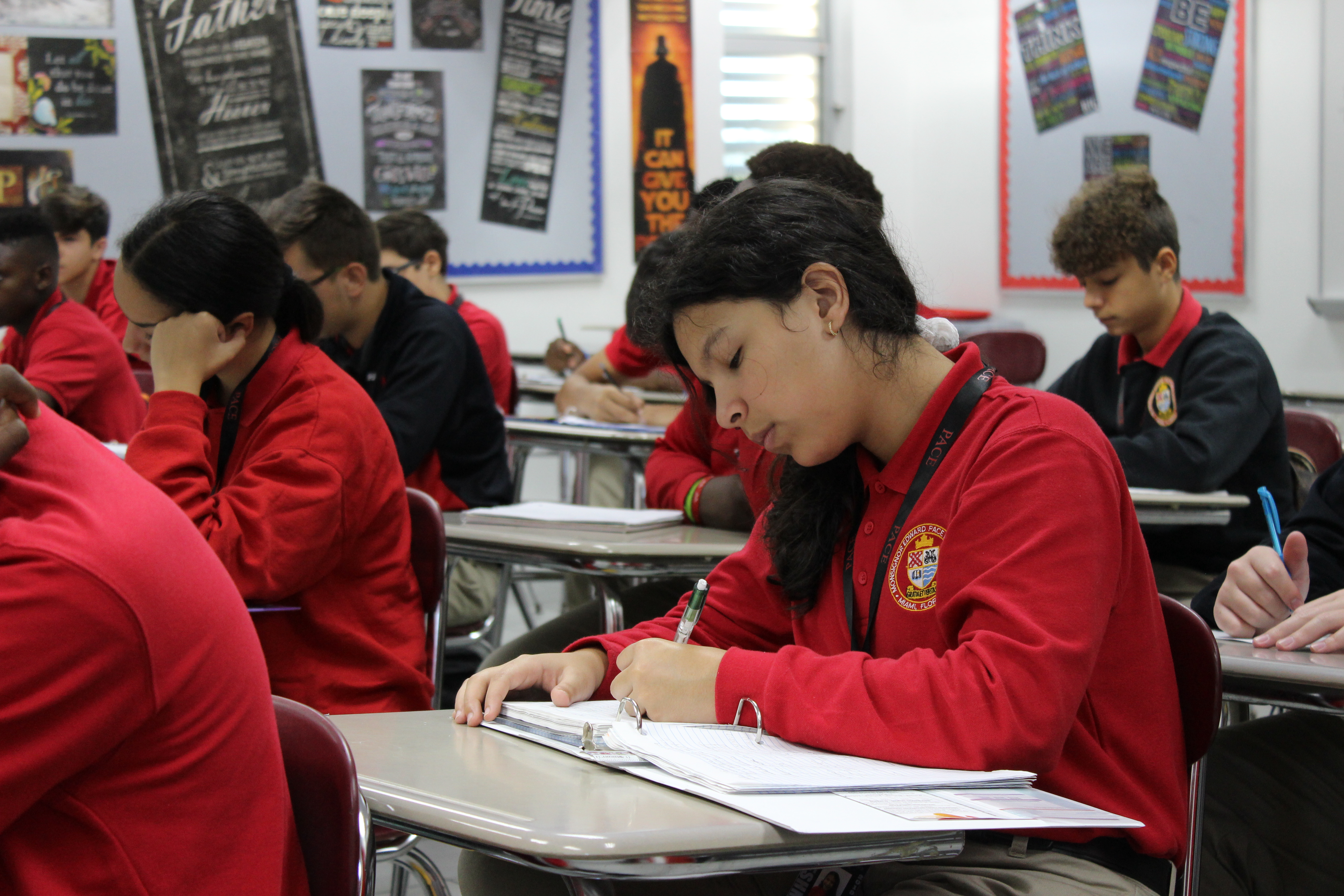 Student in classroom